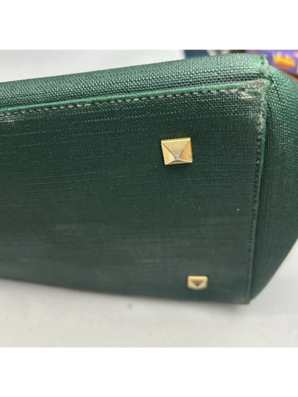 DAGNE DOVER Signature Legend Green Coated Canvas Large Laptop Tote Bag